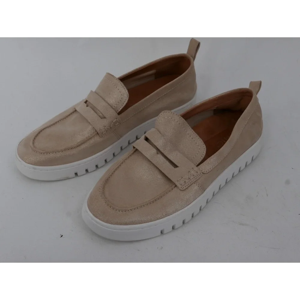 Vionic Uptown Loafers Shoes Beige Suede Slip On Comfort Flats Women's Size 9